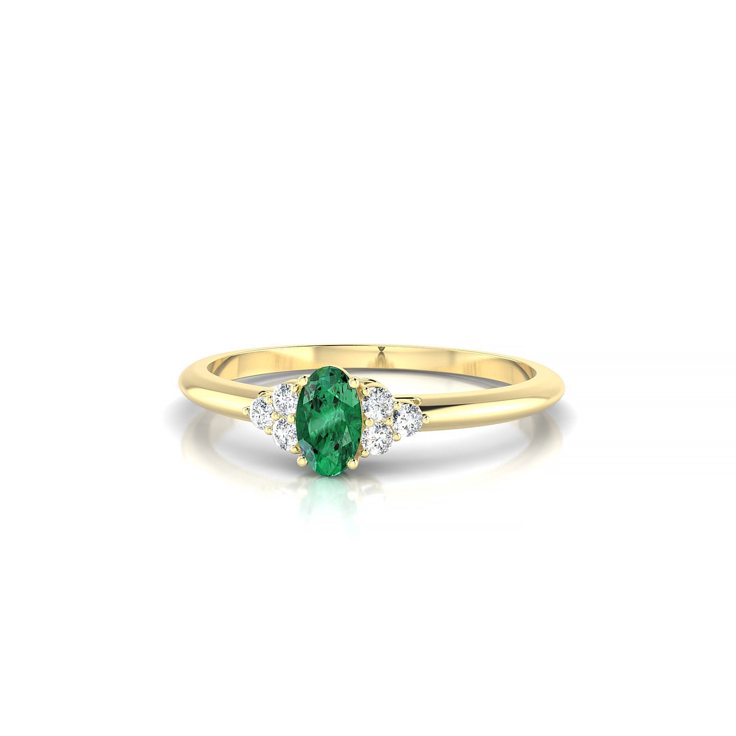 Mirage | 18k Yellow Gold 5 x 3 mm Oval Emerald Ring