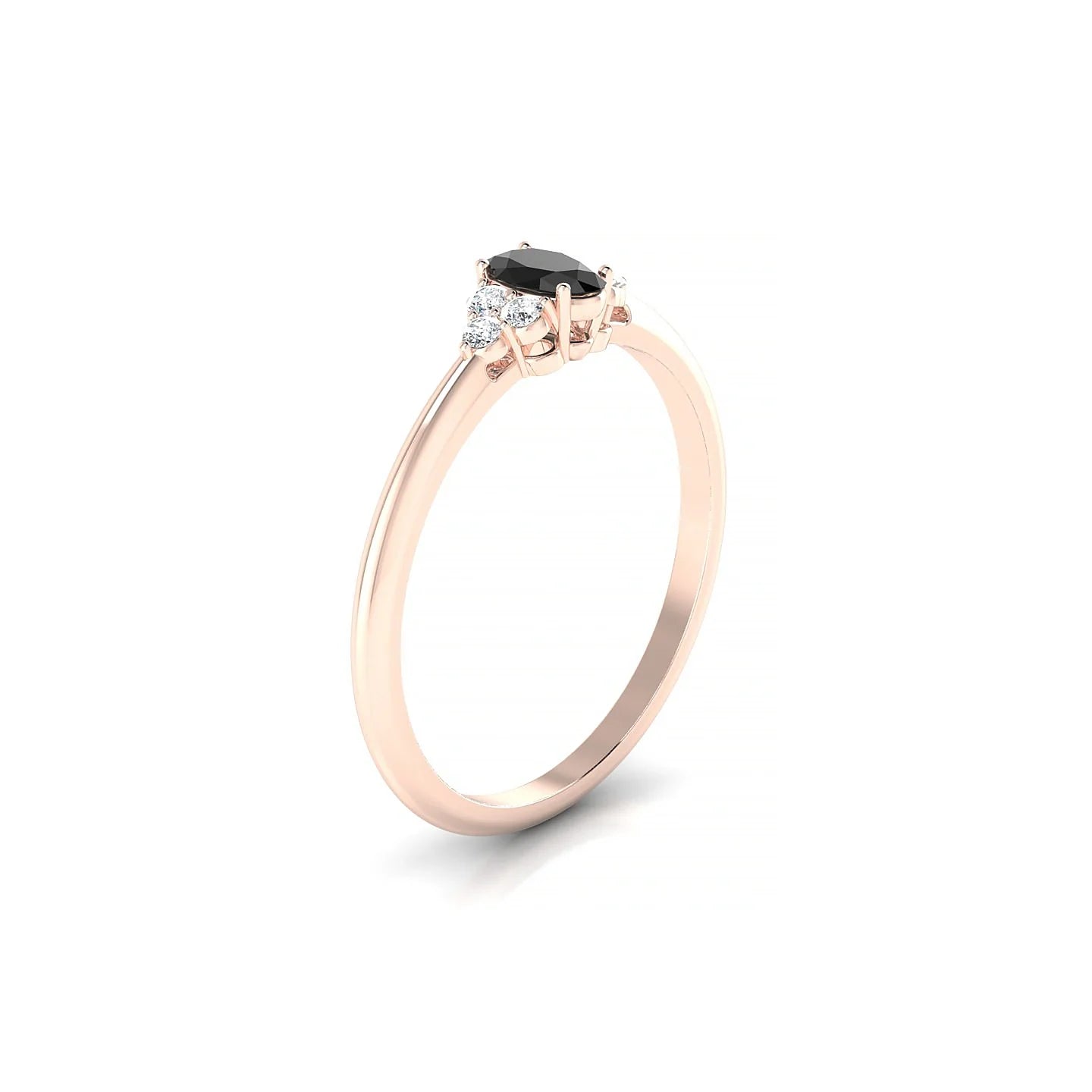 Mirage | 18k Rose Gold 5 x 3 mm Oval Black Diamond Ring