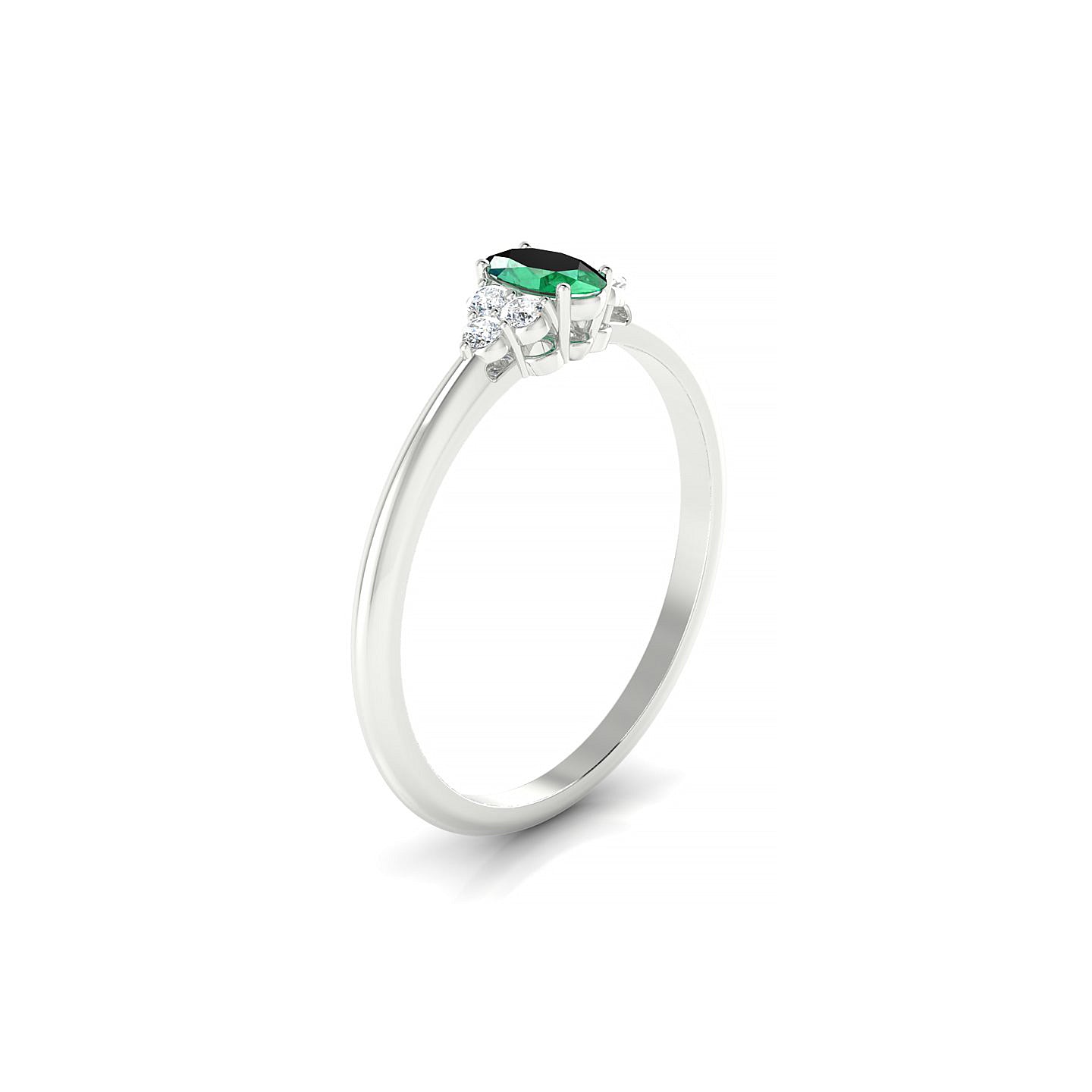 Mirage | 18k White Gold 5 x 3 mm Oval Emerald Ring