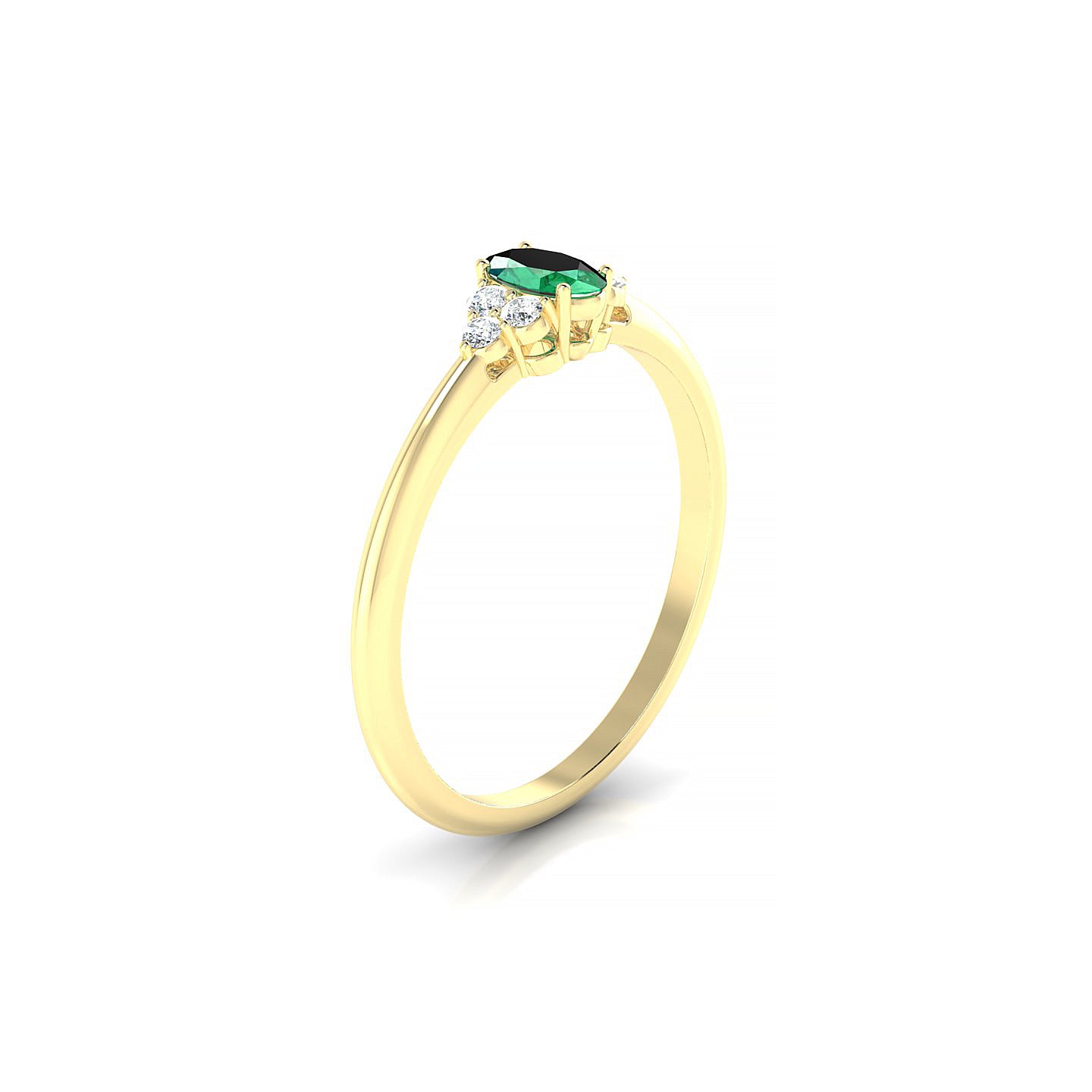 Mirage | 18k Yellow Gold 5 x 3 mm Oval Emerald Ring