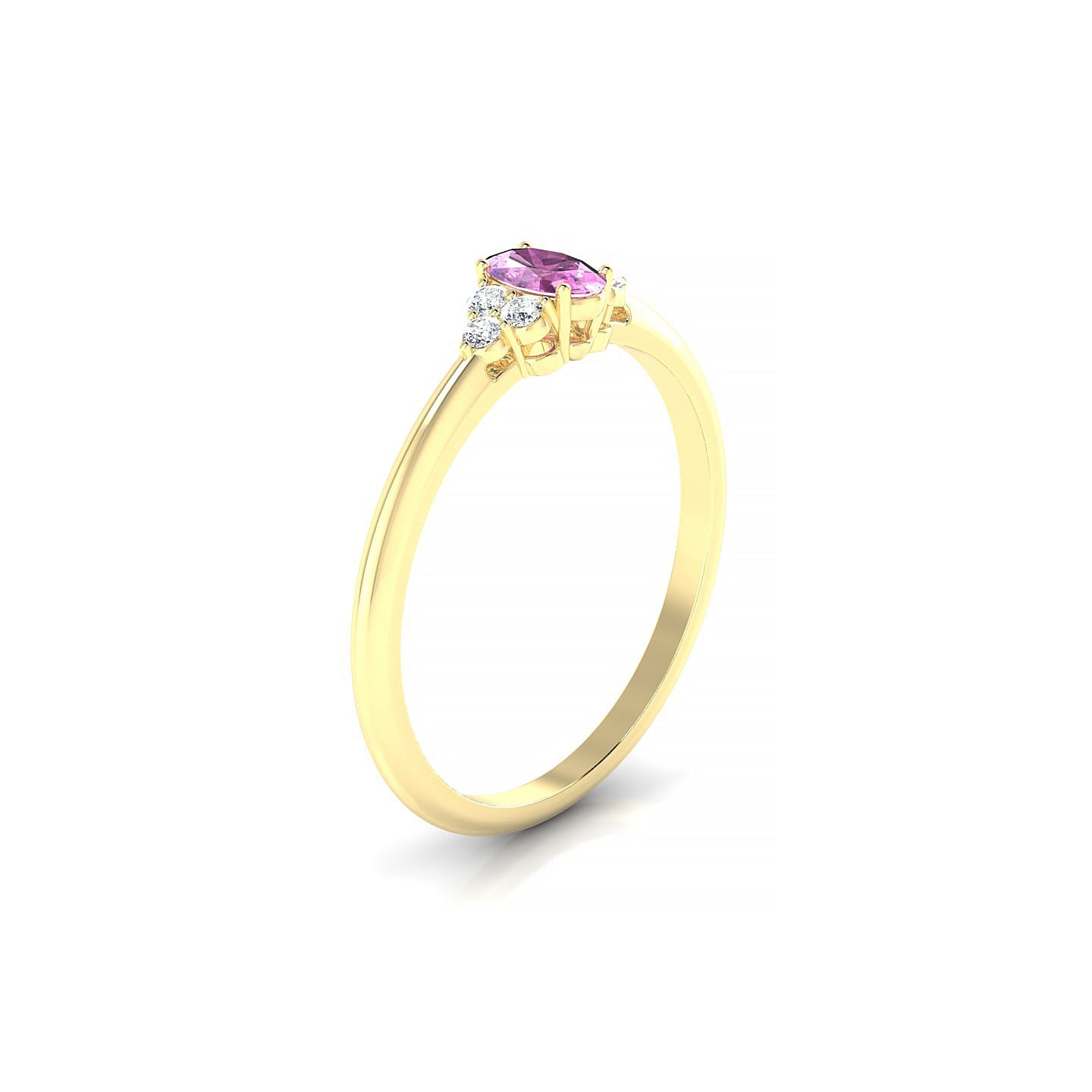 Mirage | 18k Yellow Gold 5 x 3 mm Oval Pink Sapphire Ring