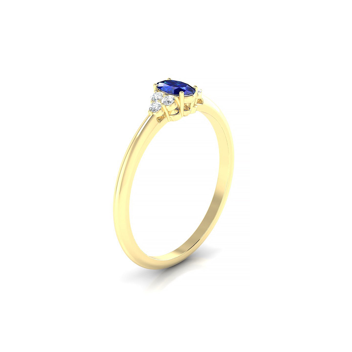 Mirage | 18k Yellow Gold 5 x 3 mm Oval Sapphire Ring