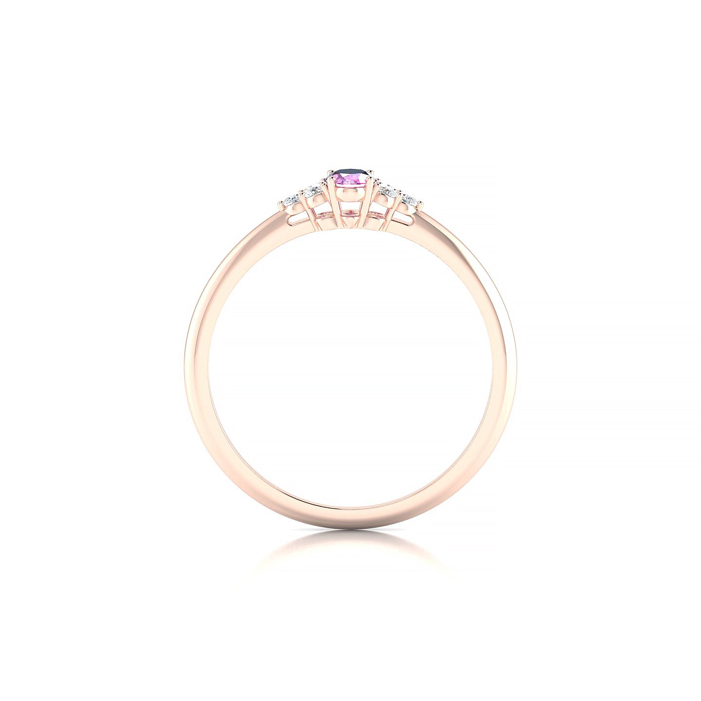 Mirage | 18k Rose Gold 5 x 3 mm Oval Pink Sapphire Ring