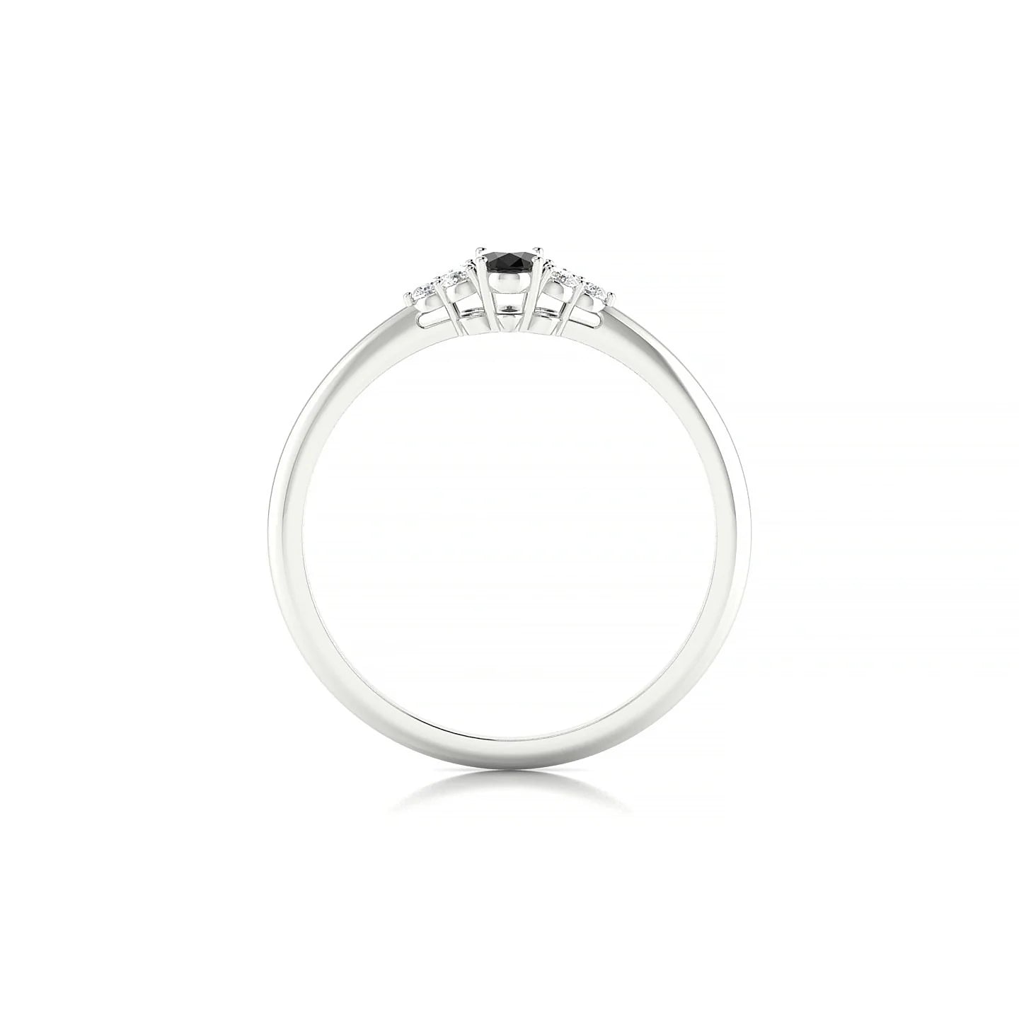 Mirage | 18k White Gold 5 x 3 mm Oval Black Diamond Ring