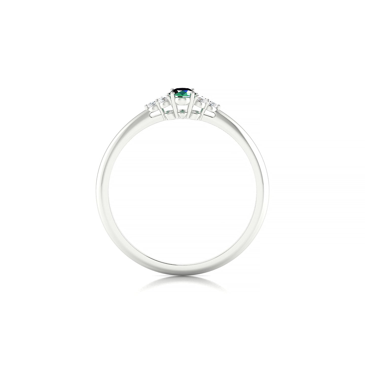 Mirage | 18k White Gold 5 x 3 mm Oval Emerald Ring