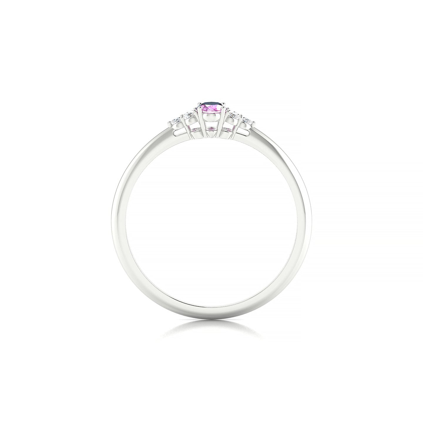 Mirage | 18k White Gold 5 x 3 mm Oval Pink Sapphire Ring
