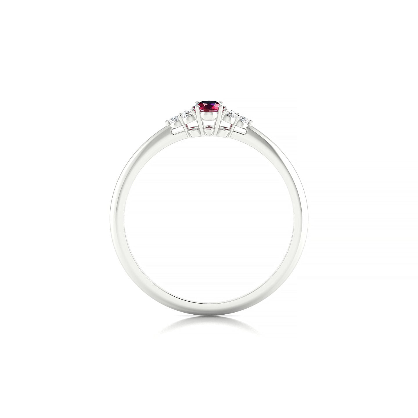 Mirage | 18k White Gold 5 x 3 mm Oval Ruby Ring