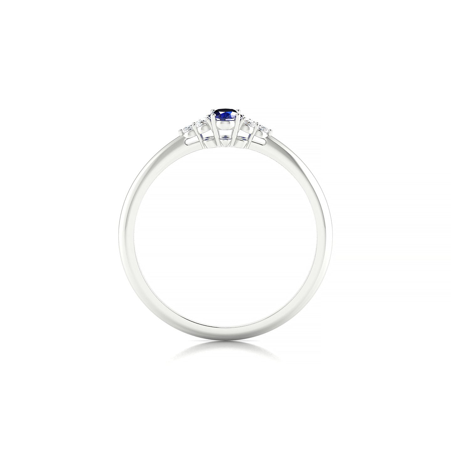 Mirage | 18k White Gold 5 x 3 mm Oval Sapphire Ring