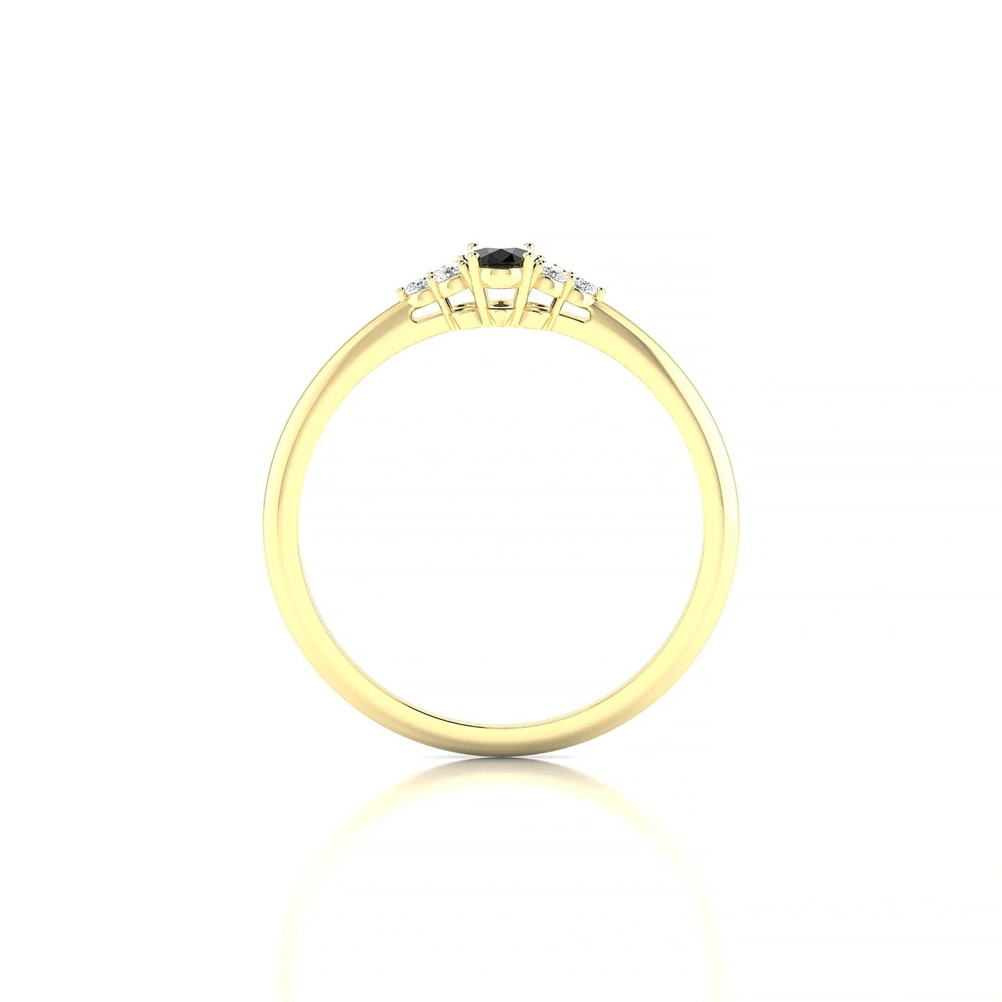 Mirage | 18k Yellow Gold 5 x 3 mm Oval Black Diamond Ring