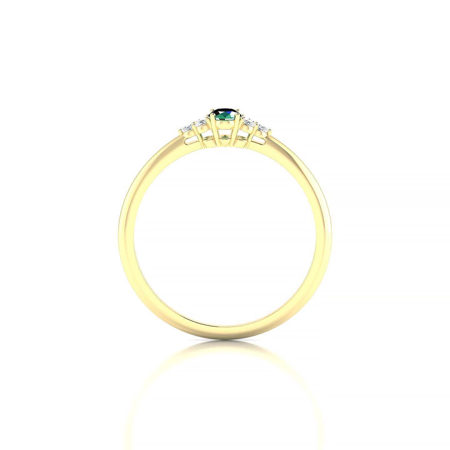 Mirage | 18k Yellow Gold 5 x 3 mm Oval Emerald Ring
