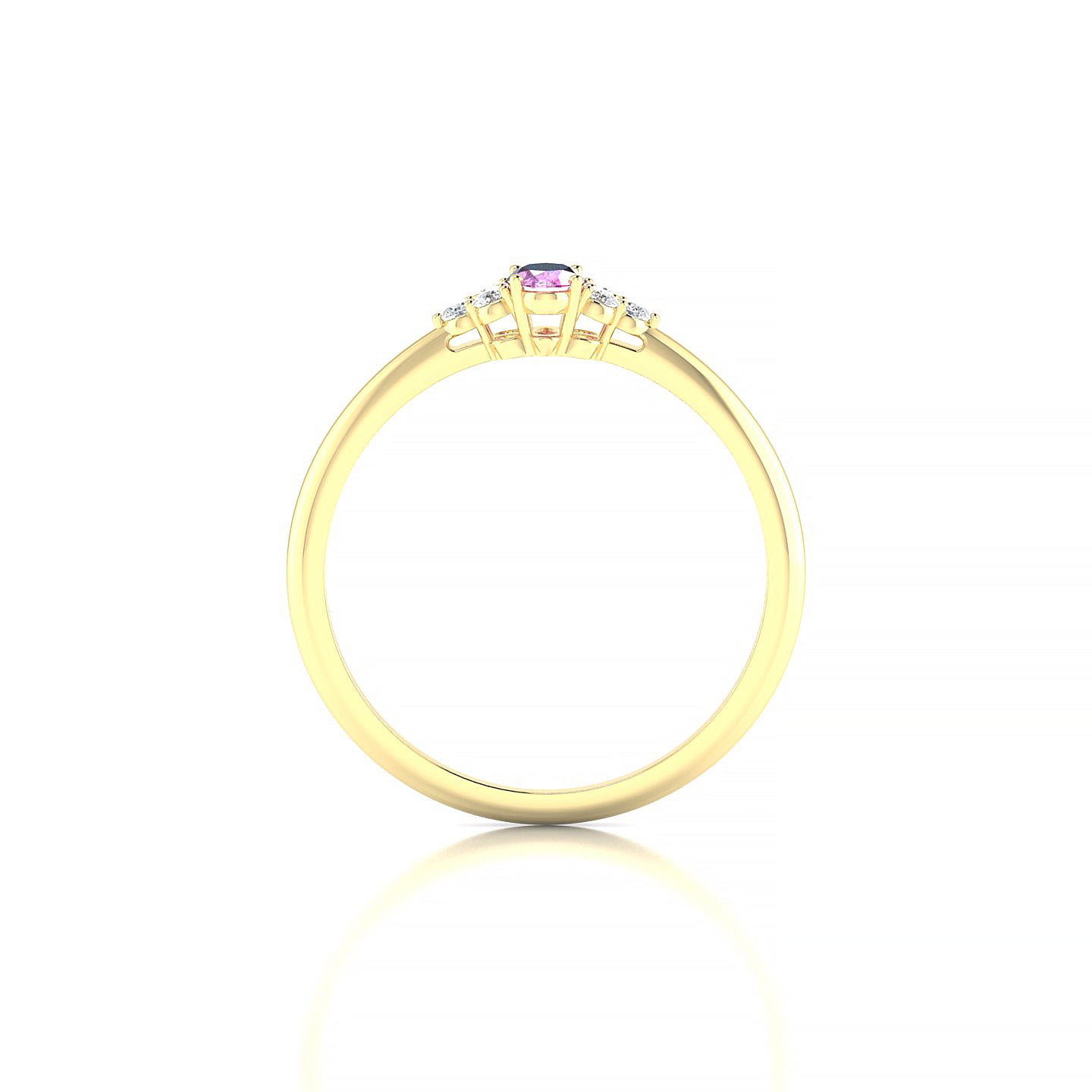 Mirage | 18k Yellow Gold 5 x 3 mm Oval Pink Sapphire Ring