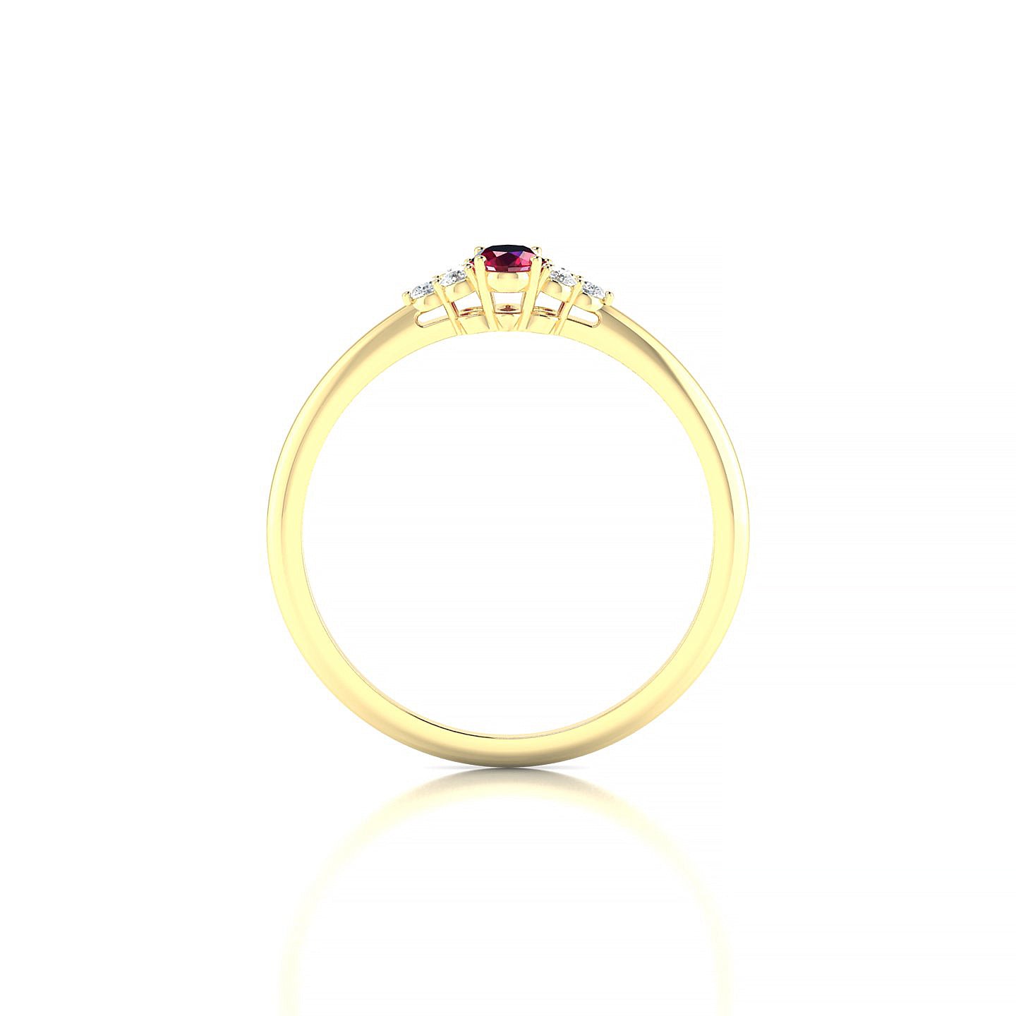 Mirage | 18k Yellow Gold 5 x 3 mm Oval Ruby Ring