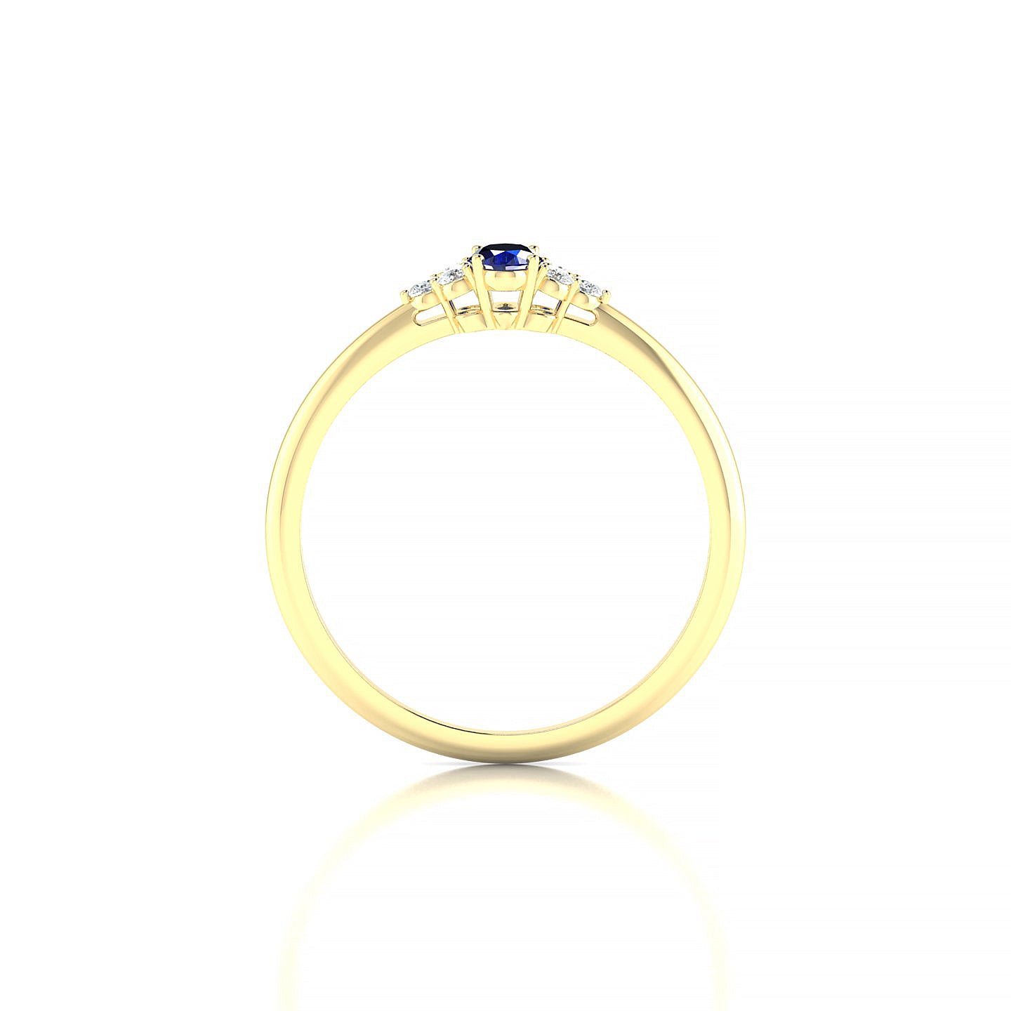 Mirage | 18k Yellow Gold 5 x 3 mm Oval Sapphire Ring