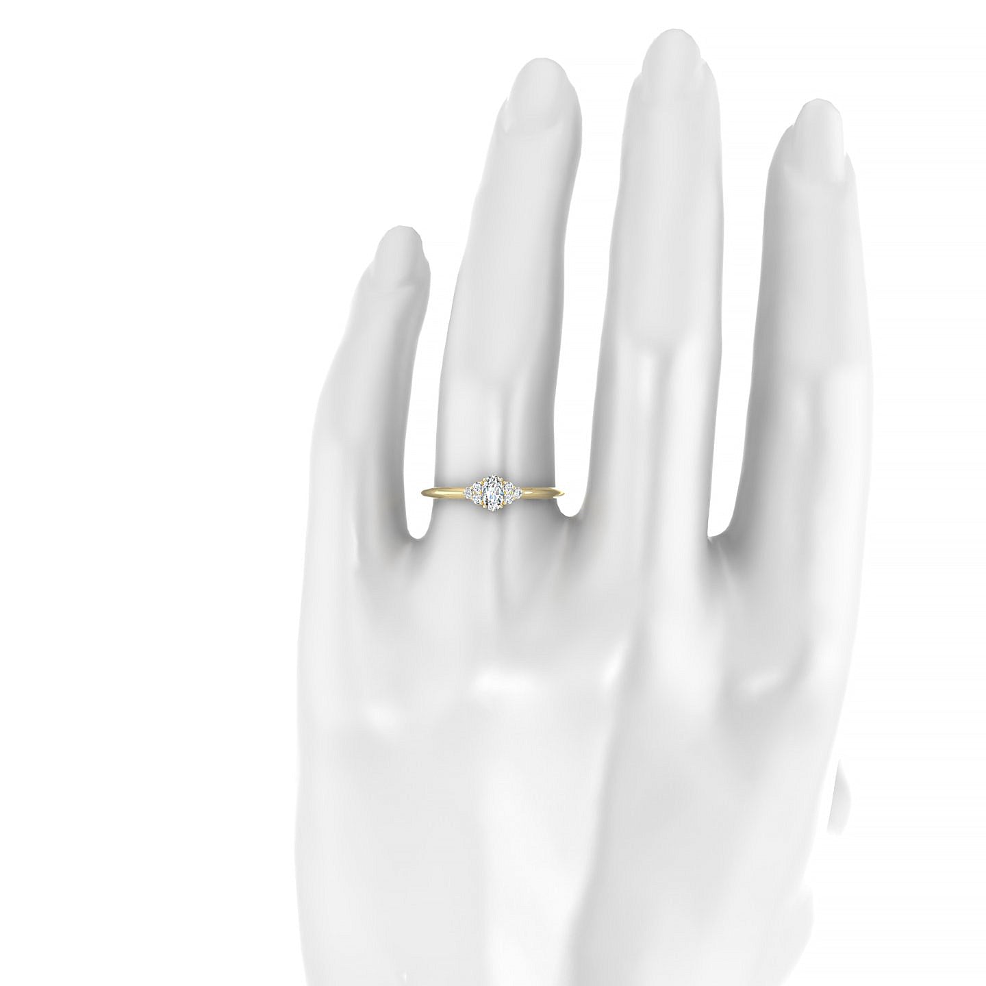 Mirage | 18k Yellow Gold 5 x 3 mm Oval Diamond Ring