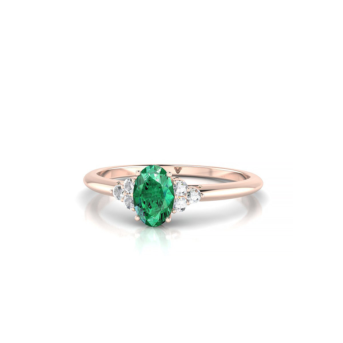 Mirage | 18k Rose Gold 6 x 4 mm Oval Emerald Ring