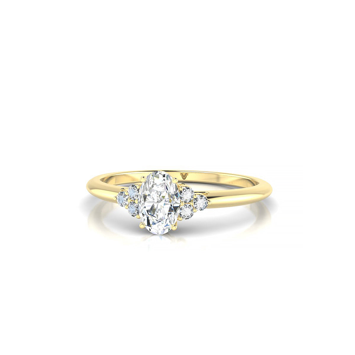 Mirage | 18k Yellow Gold 6 x 4 mm Oval Diamond Ring