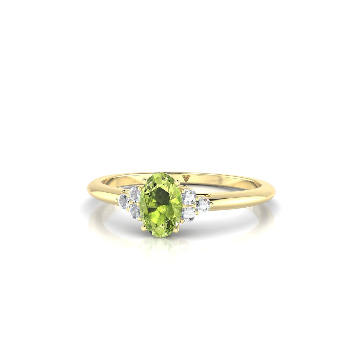 Mirage | 18k Yellow Gold 6 x 4 mm Oval Peridot Ring