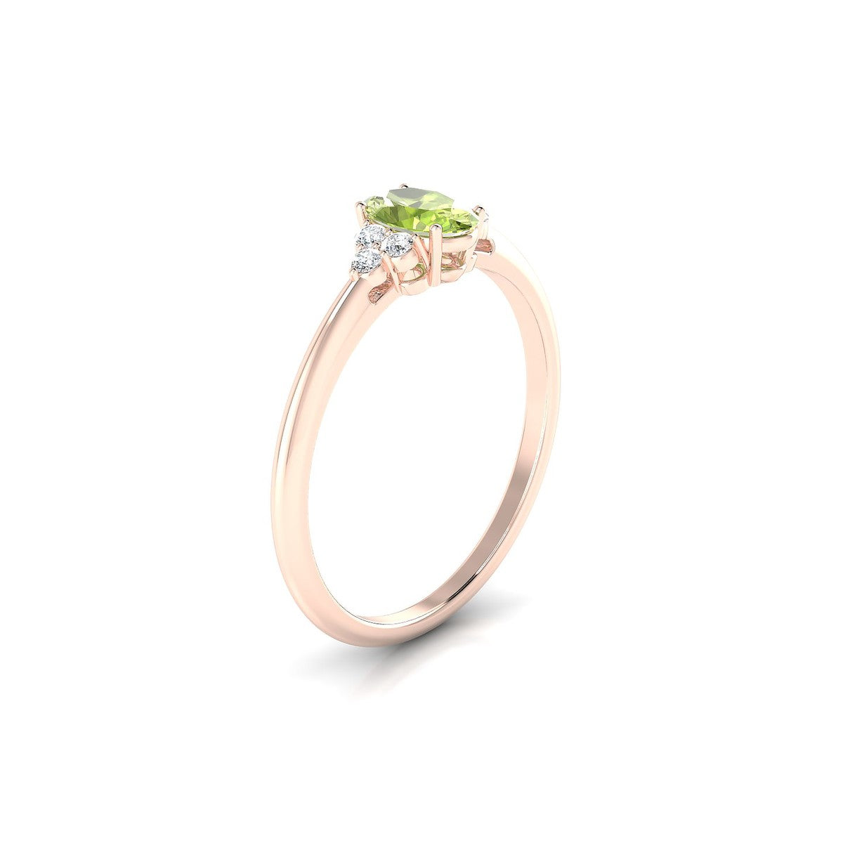 Mirage | 18k Rose Gold 6 x 4 mm Oval Peridot Ring