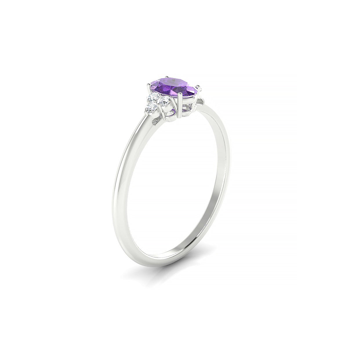 Mirage | 18k White Gold 6 x 4 mm Oval Amethyst Ring