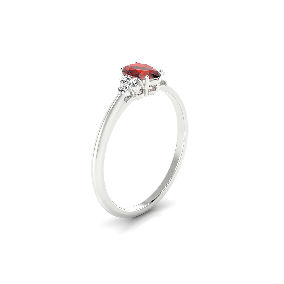 Mirage | 18k White Gold 6 x 4 mm Oval Garnet Ring