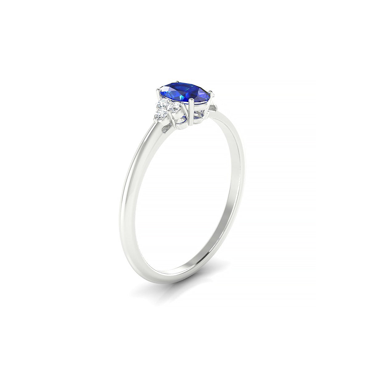 Mirage | 18k White Gold 6 x 4 mm Oval Sapphire Ring