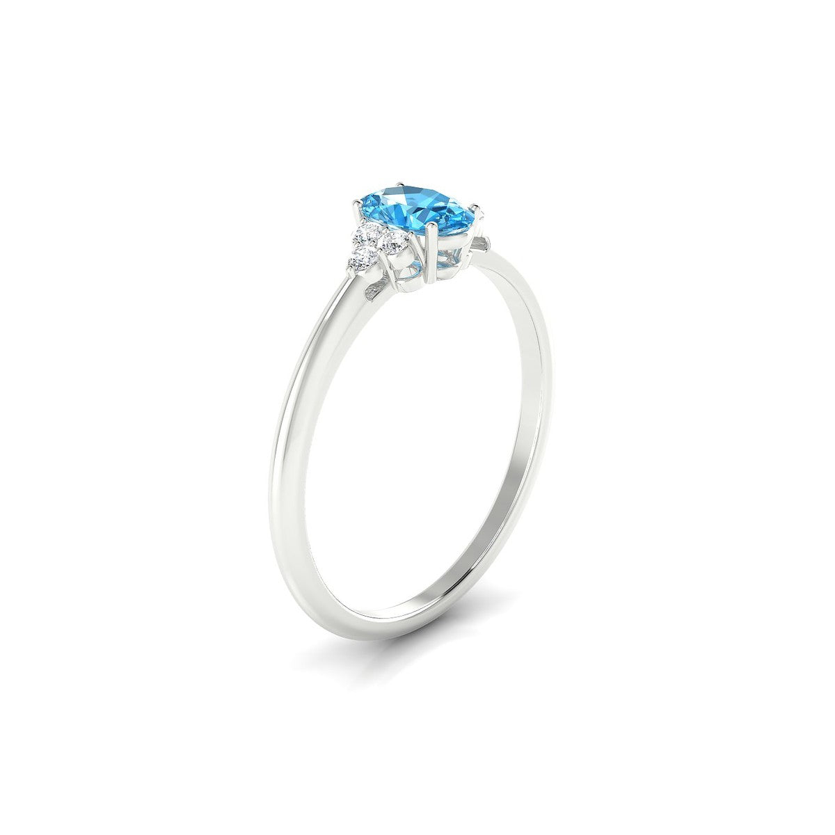 Mirage | 18k White Gold 6 x 4 mm Oval Topaz Ring