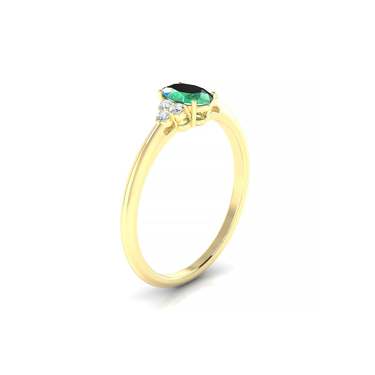 Mirage | 18k Yellow Gold 6 x 4 mm Oval Emerald Ring