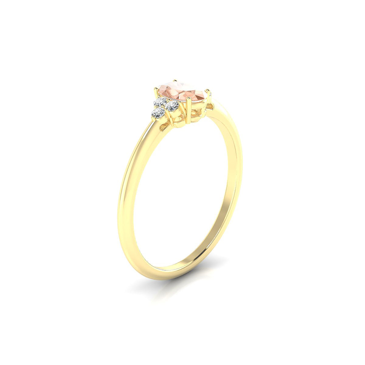 Mirage | 18k Yellow Gold 6 x 4 mm Oval Morganite Ring