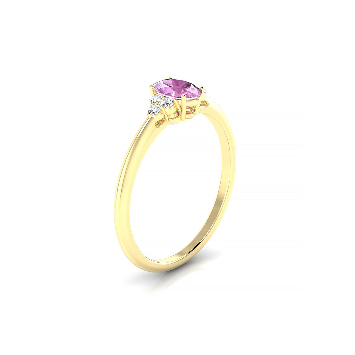 Mirage | 18k Yellow Gold 6 x 4 mm Oval Pink Sapphire Ring