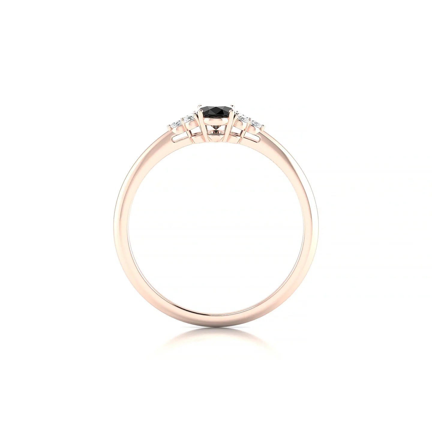 Mirage | 18k Rose Gold 6 x 4 mm Oval Black Diamond Ring