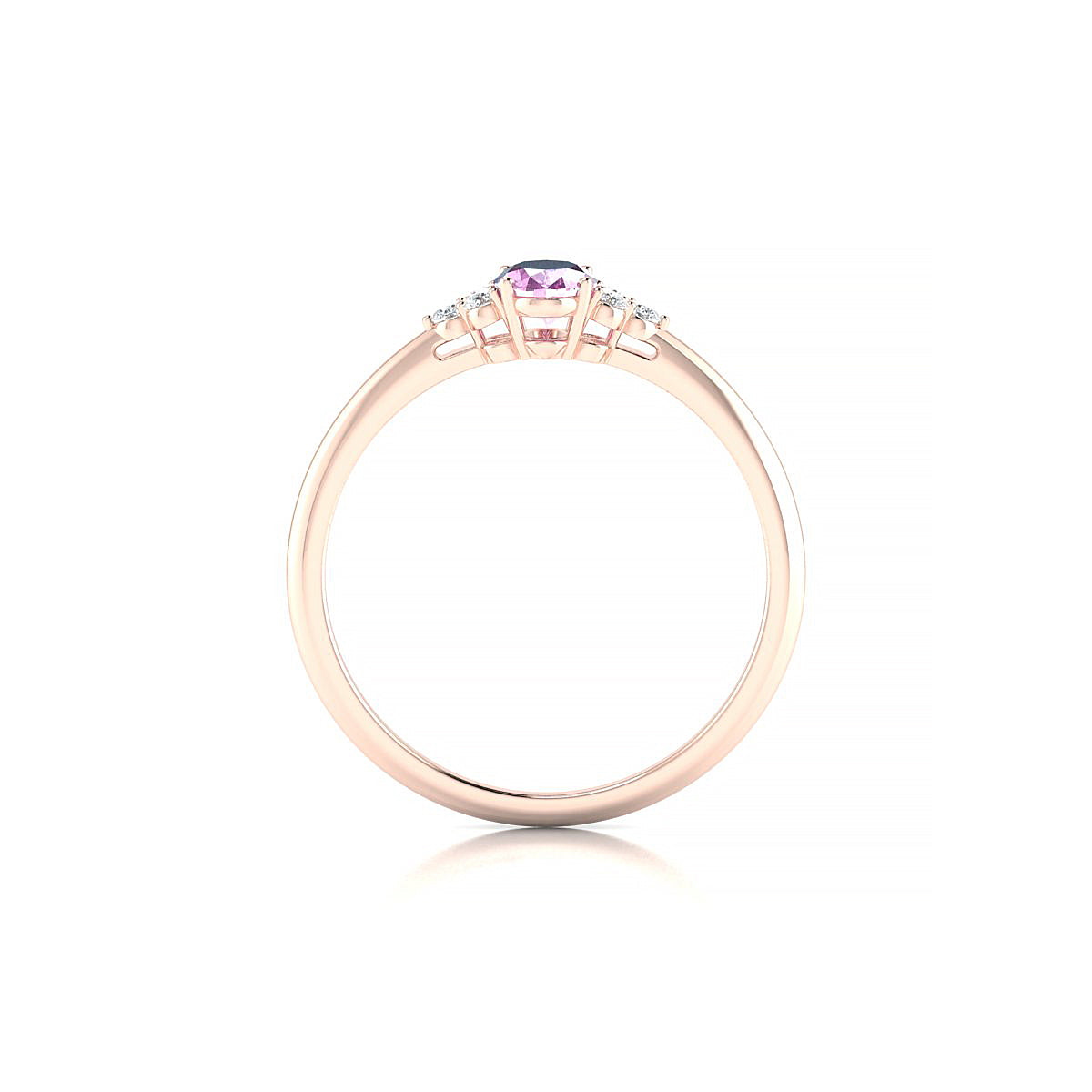 Mirage | 18k Rose Gold 6 x 4 mm Oval Pink Sapphire Ring