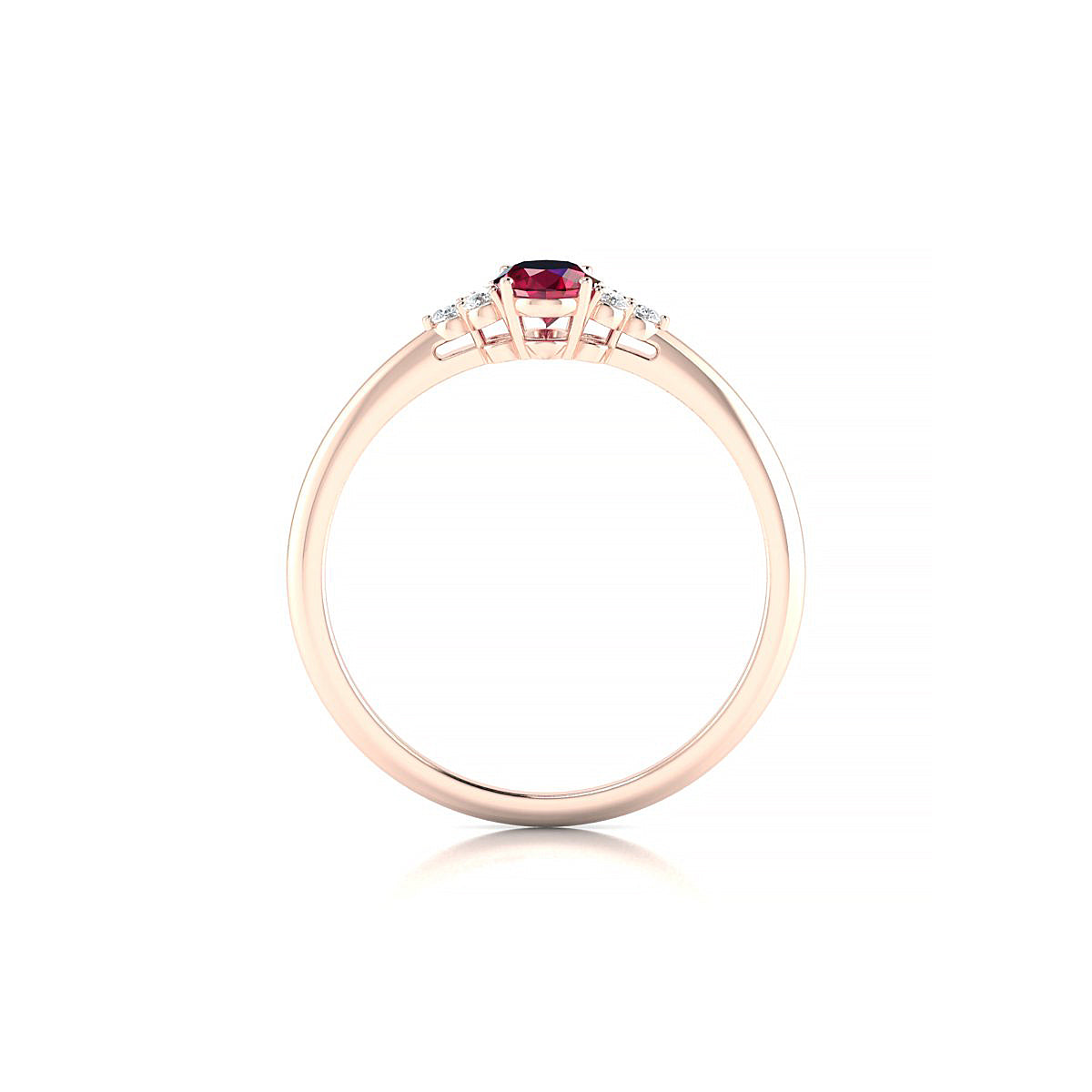 Mirage | 18k Rose Gold 6 x 4 mm Oval Ruby Ring