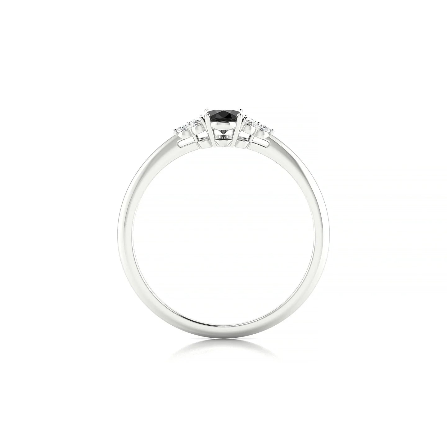 Mirage | 18k White Gold 6 x 4 mm Oval Black Diamond Ring