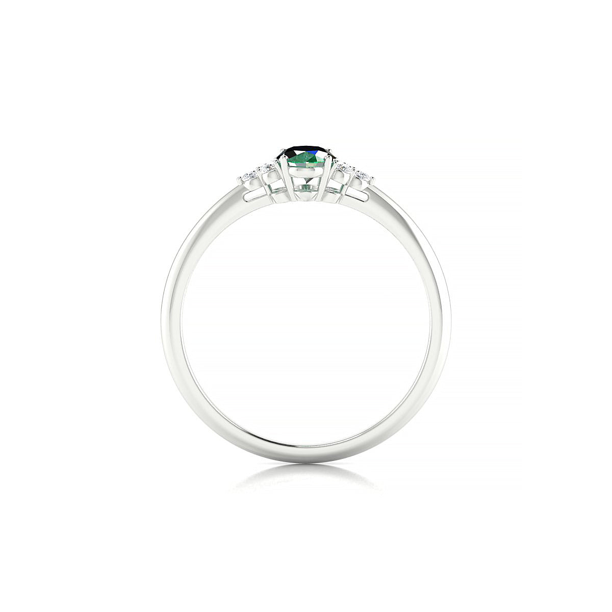 Mirage | 18k White Gold 6 x 4 mm Oval Emerald Ring