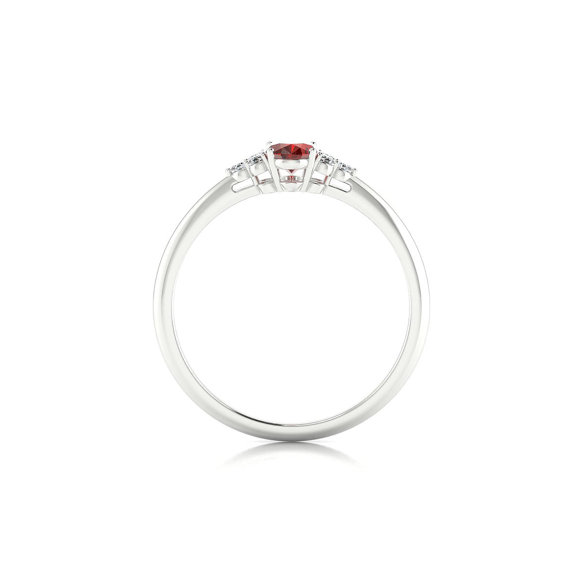 Mirage | 18k White Gold 6 x 4 mm Oval Garnet Ring