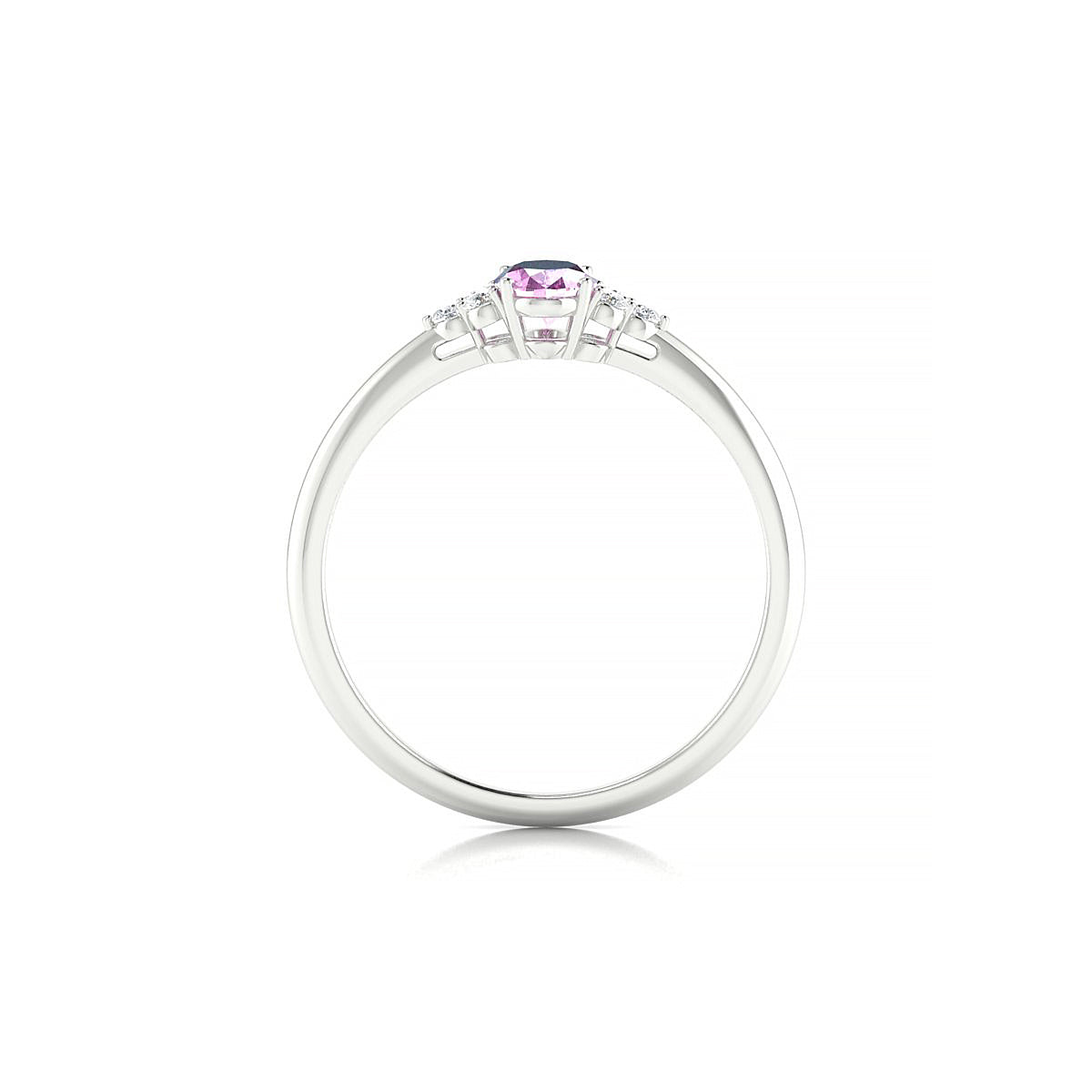 Mirage | 18k White Gold 6 x 4 mm Oval Pink Sapphire Ring