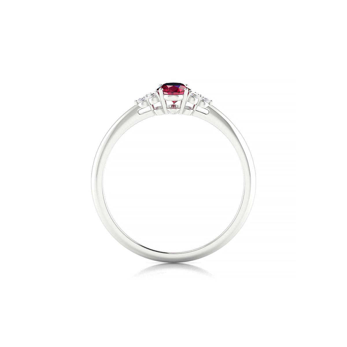 Mirage | 18k White Gold 6 x 4 mm Oval Ruby Ring