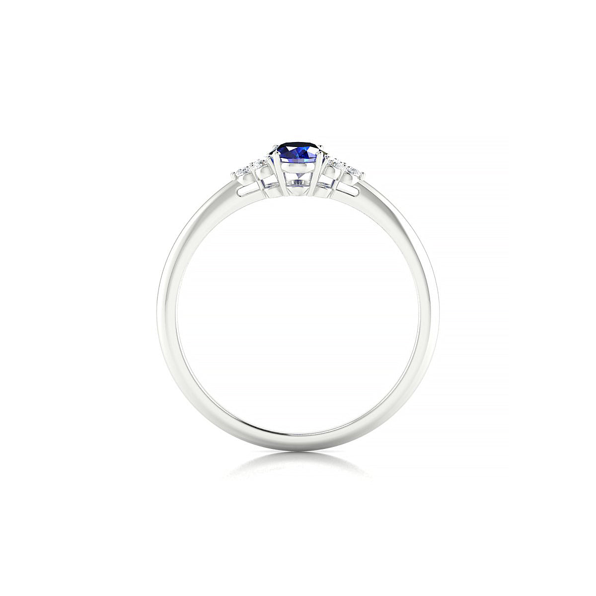 Mirage | 18k White Gold 6 x 4 mm Oval Sapphire Ring
