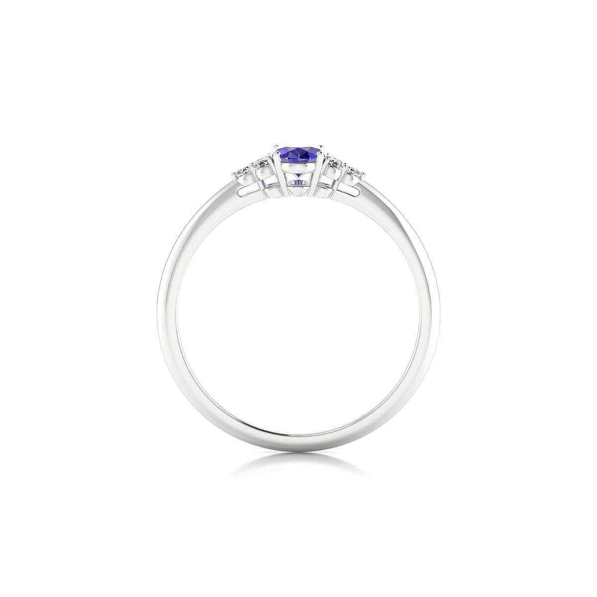 Mirage | 18k White Gold 6 x 4 mm Oval Tanzanite Ring