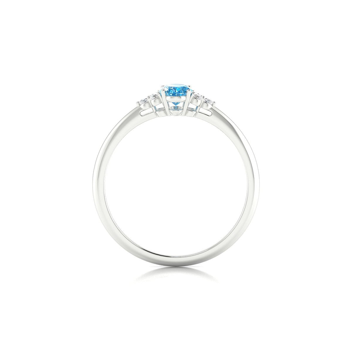 Mirage | 18k White Gold 6 x 4 mm Oval Topaz Ring