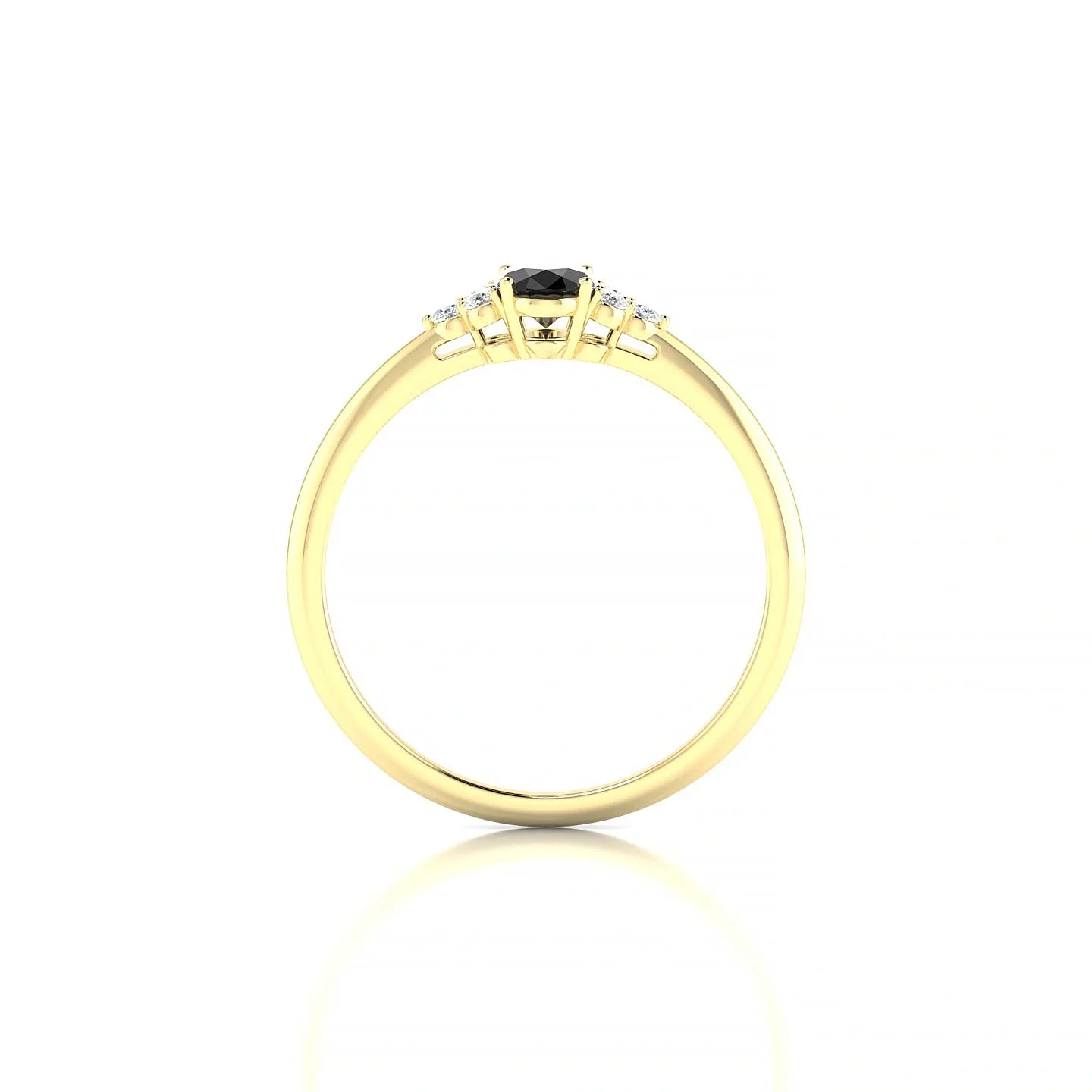 Mirage | 18k Yellow Gold 6 x 4 mm Oval Black Diamond Ring