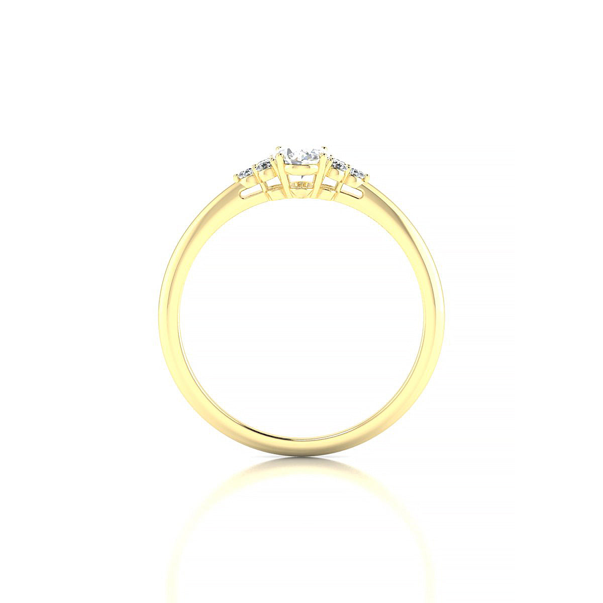 Mirage | 18k Yellow Gold 6 x 4 mm Oval Diamond Ring