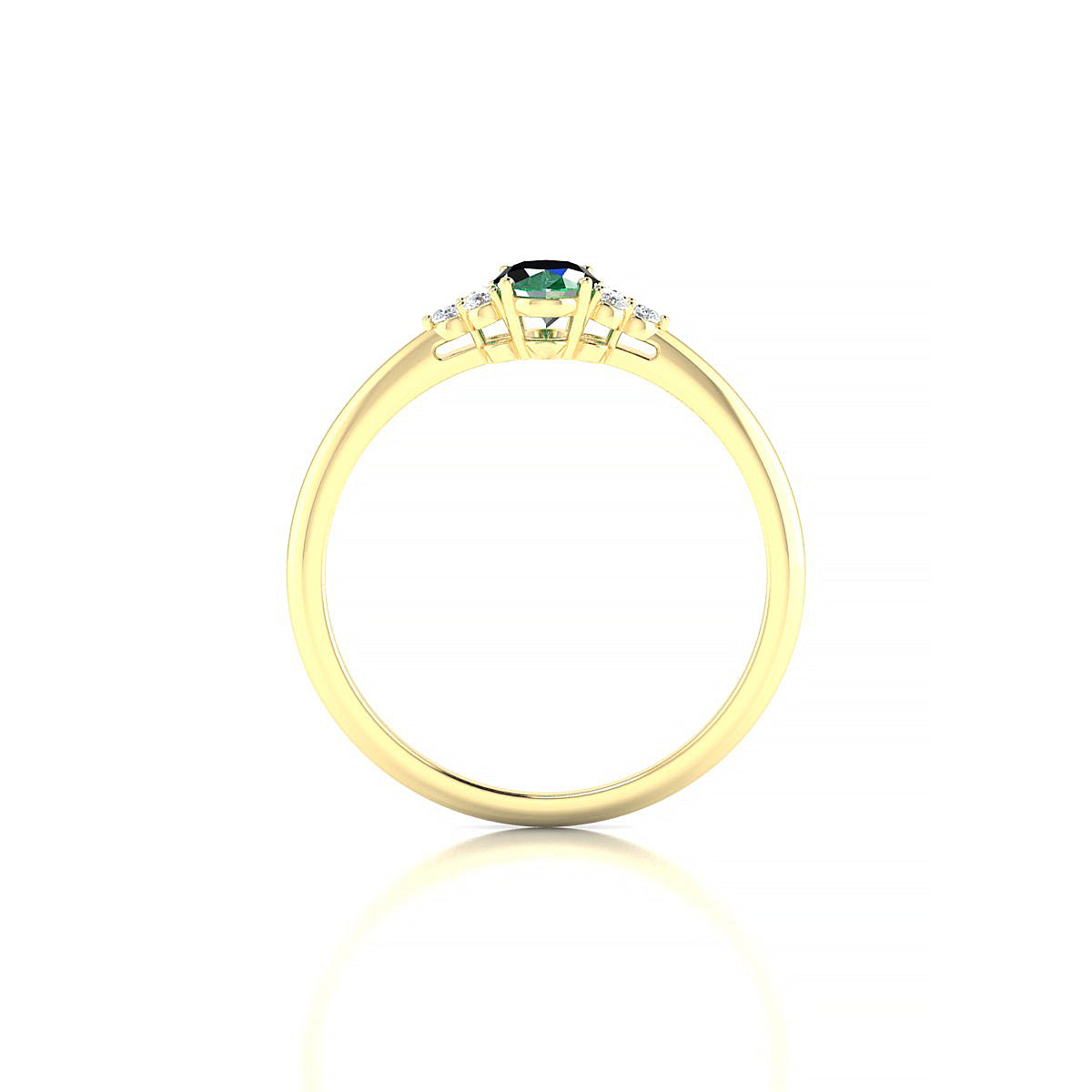 Mirage | 18k Yellow Gold 6 x 4 mm Oval Emerald Ring