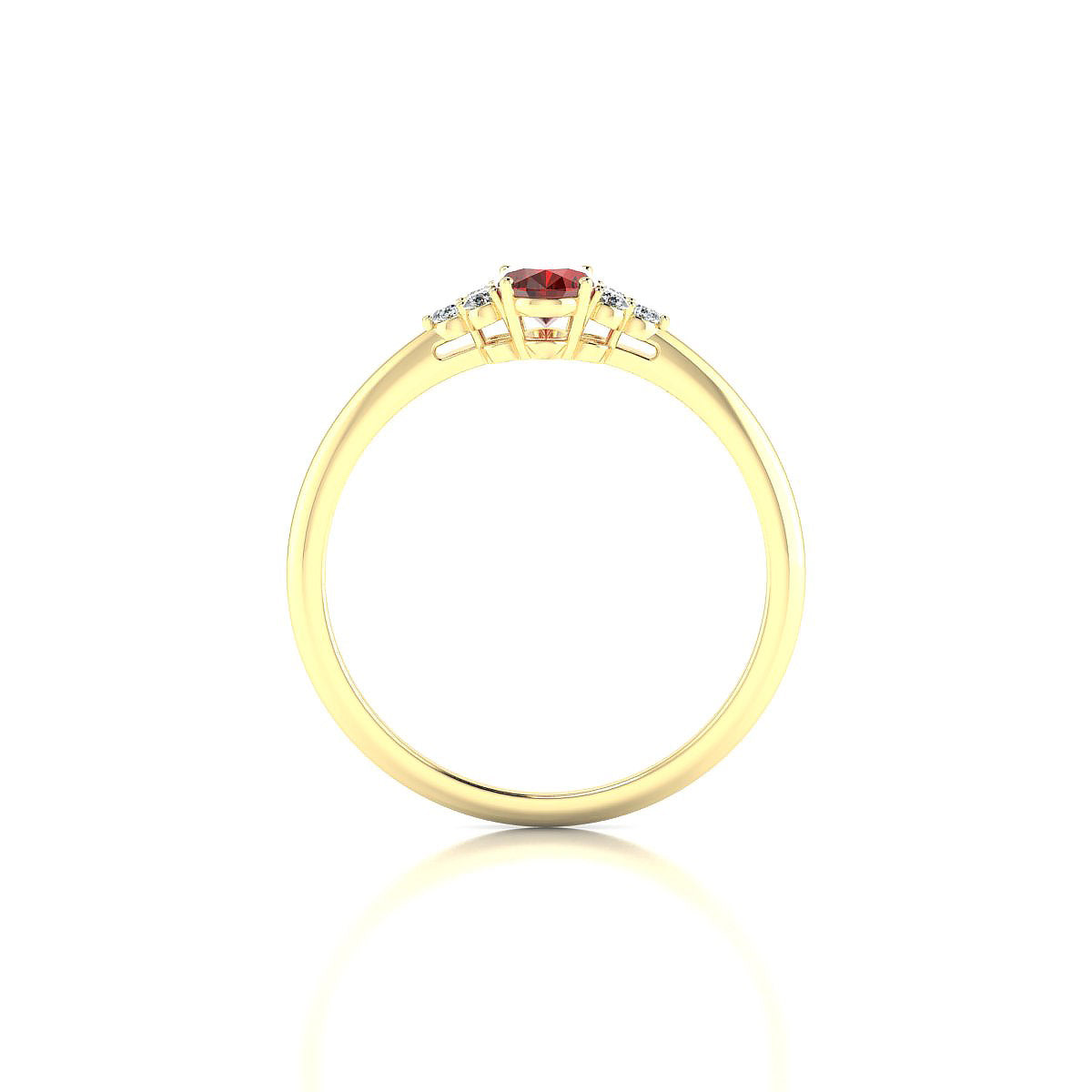 Mirage | 18k Yellow Gold 6 x 4 mm Oval Garnet Ring