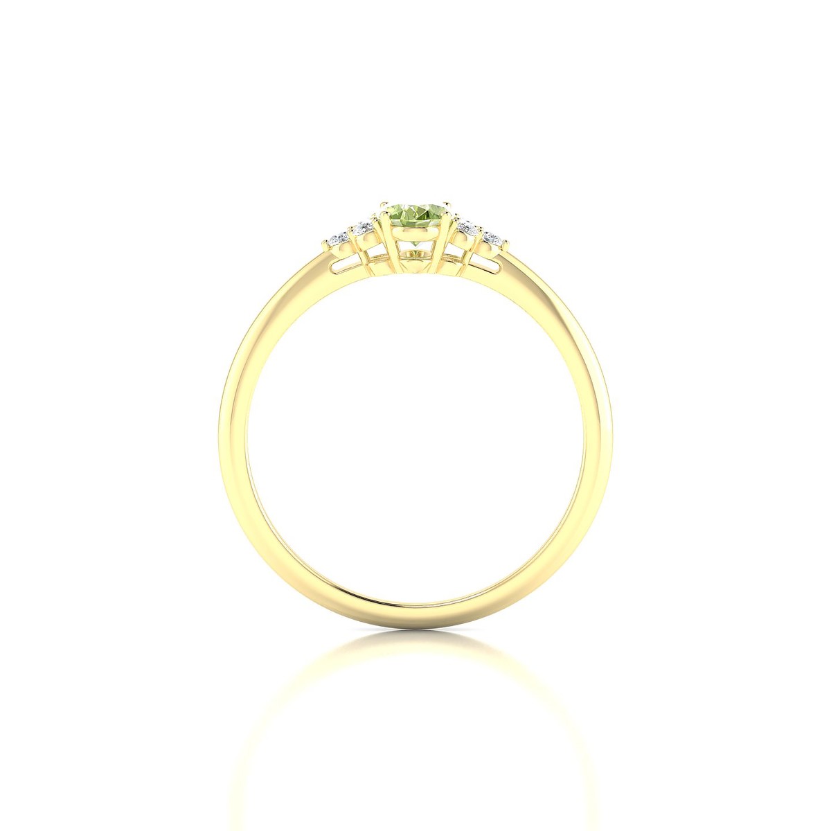 Mirage | 18k Yellow Gold 6 x 4 mm Oval Peridot Ring