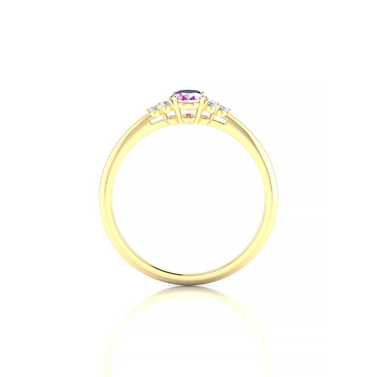 Mirage | 18k Yellow Gold 6 x 4 mm Oval Pink Sapphire Ring