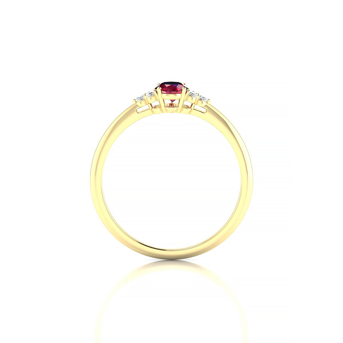 Mirage | 18k Yellow Gold 6 x 4 mm Oval Ruby Ring