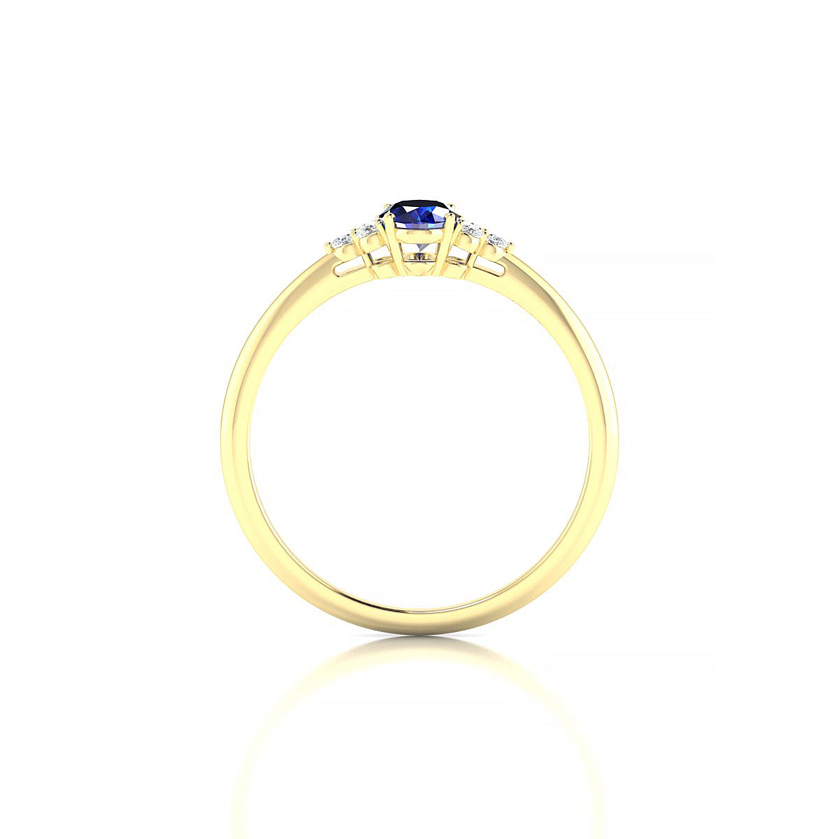 Mirage | 18k Yellow Gold 6 x 4 mm Oval Sapphire Ring