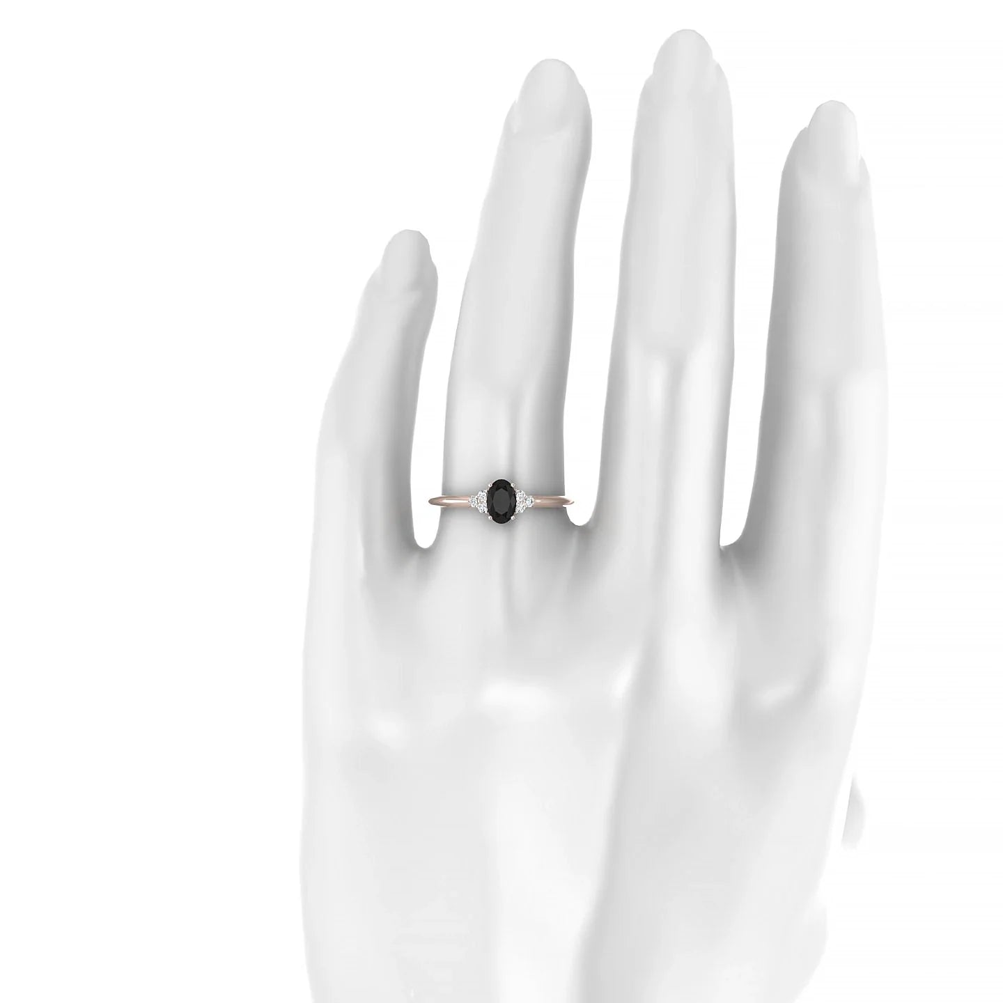Mirage | 18k Rose Gold 6 x 4 mm Oval Black Diamond Ring
