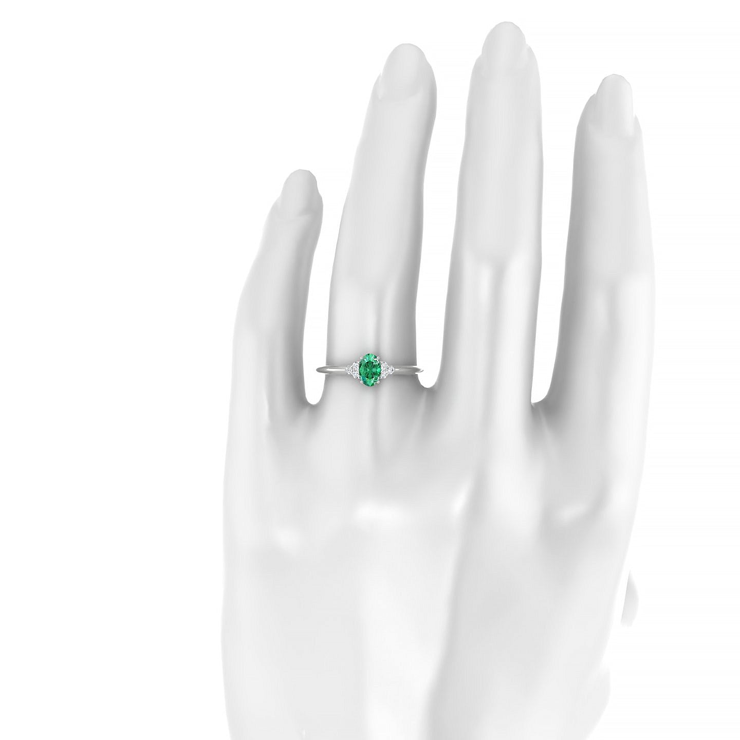 Mirage | 18k White Gold 6 x 4 mm Oval Emerald Ring